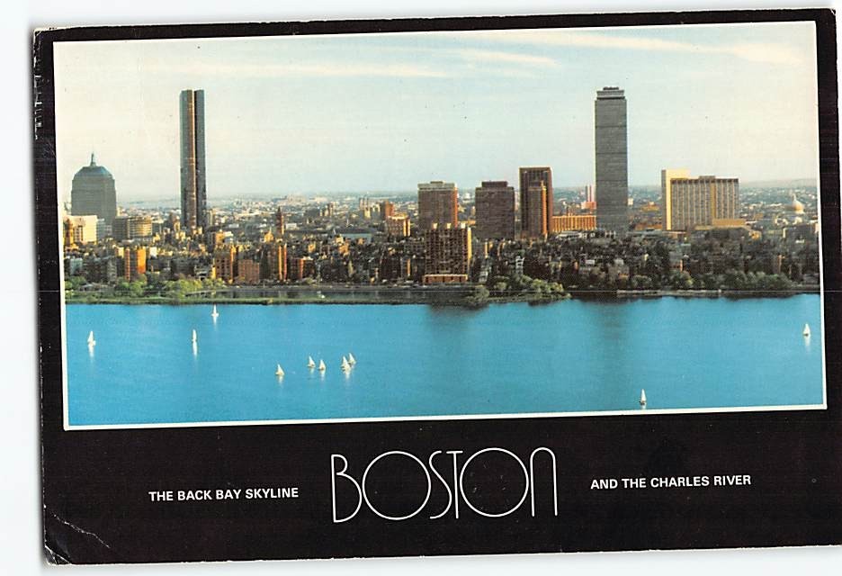 Postcard Back Bay Skyline Boston Massachusetts USA