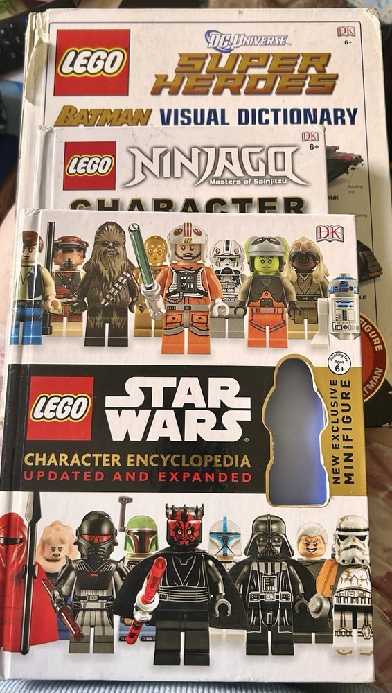 Lego 3 Books-Super Heroes Visual Dictionary Encyclopedia Ninjago Star Wars NoToy