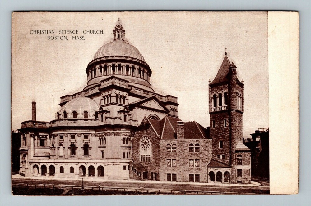 Boston Massachusetts, CHRISTIAN SCIENCE CHURCH, Religion, Vintage Postcard