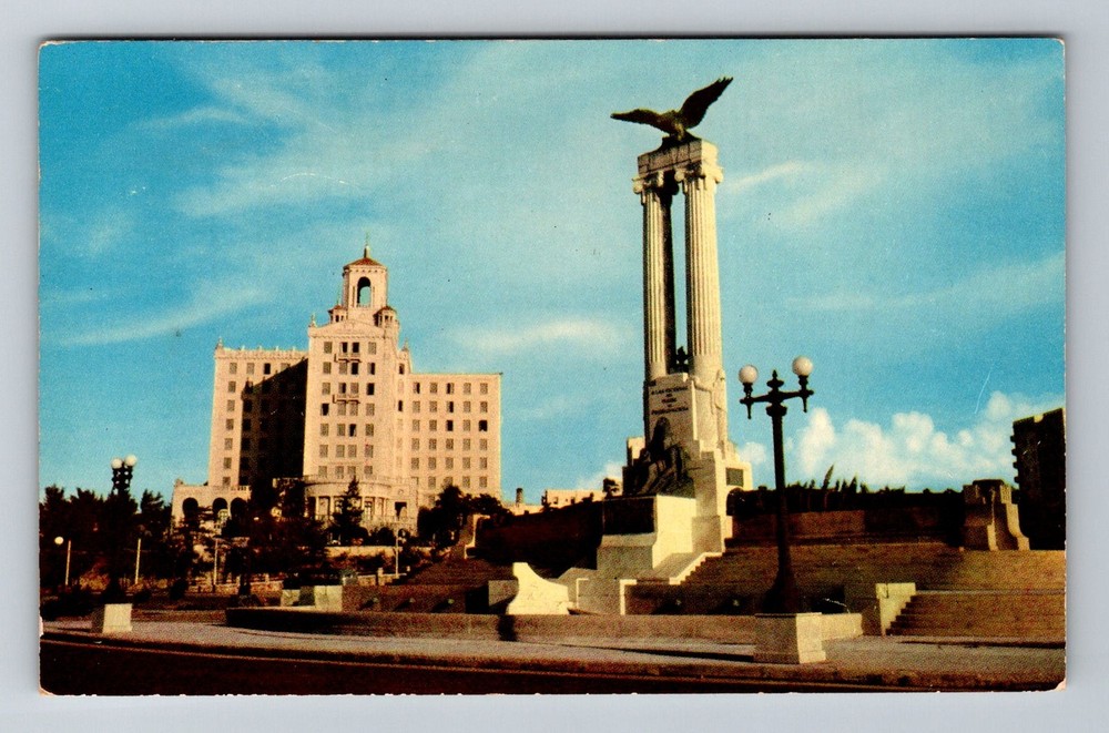 Cuba- Havana Maine Monument National Hotel Old Post Card View Vintage Postcard