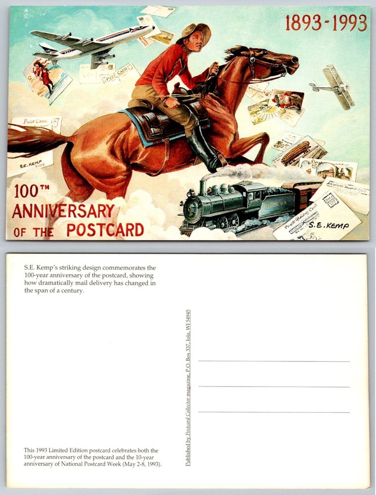 1993 S.E. Kemp 100th Anniversary of Postcard Limited Edition Mail History