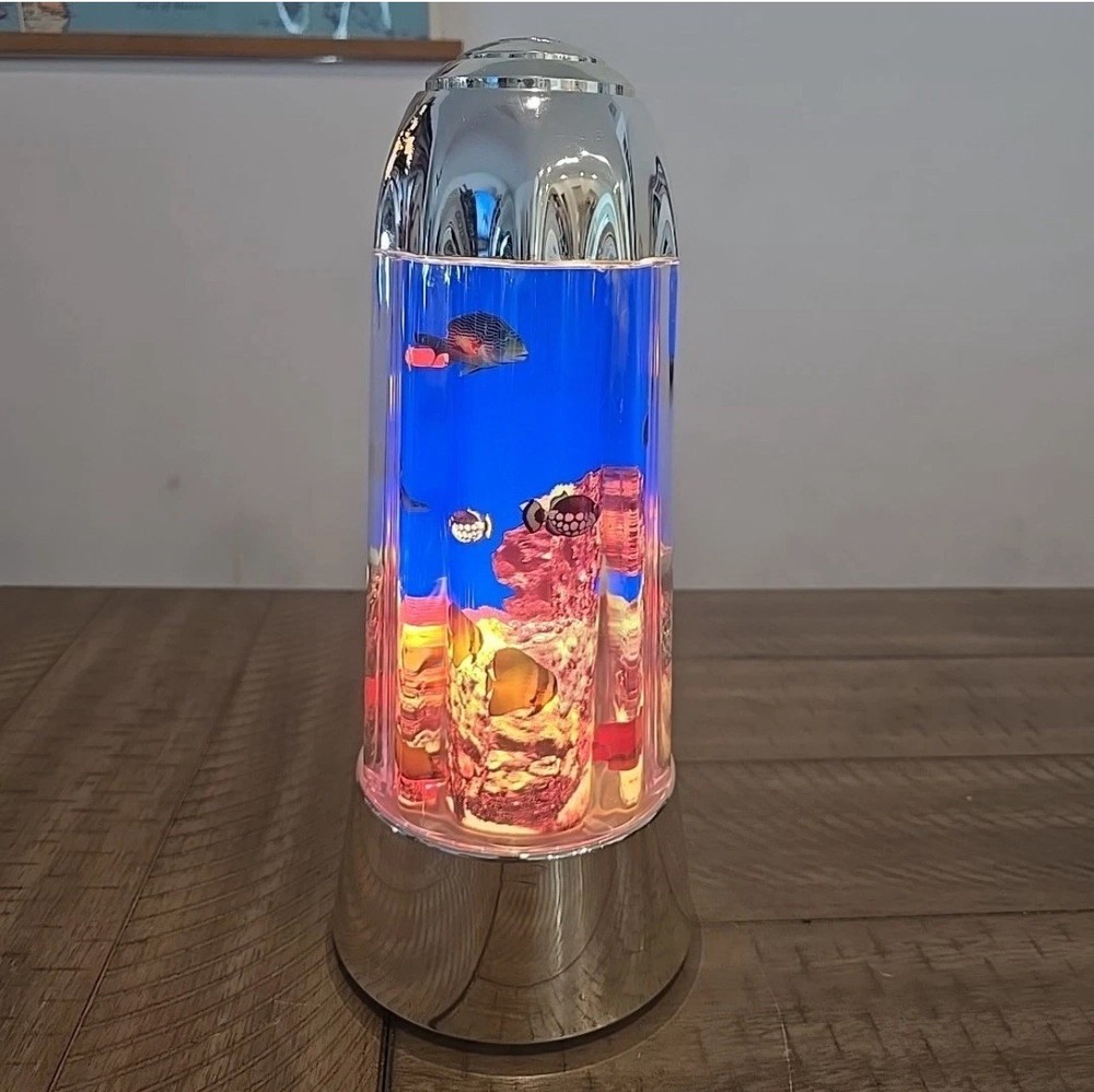 Vintage~1994 Saltwater Fish Aquarium Rotating Lamp by Rabbit Tanaka- READ
