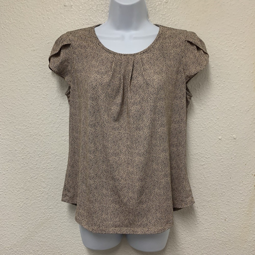 Adrianna Papell Short Sleeve Beige Top Women’s Size L