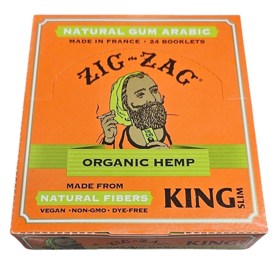 ZIG-ZAG King Slim King Size Organic Hemp Papers 24 Booklets  Vegan