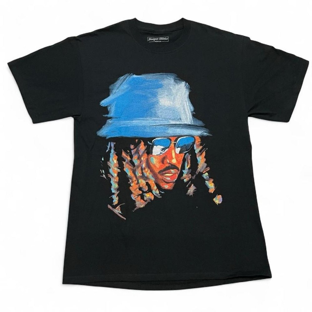 Future Graphic Black T-Shirt Front & Back Design Men's Size Medium
