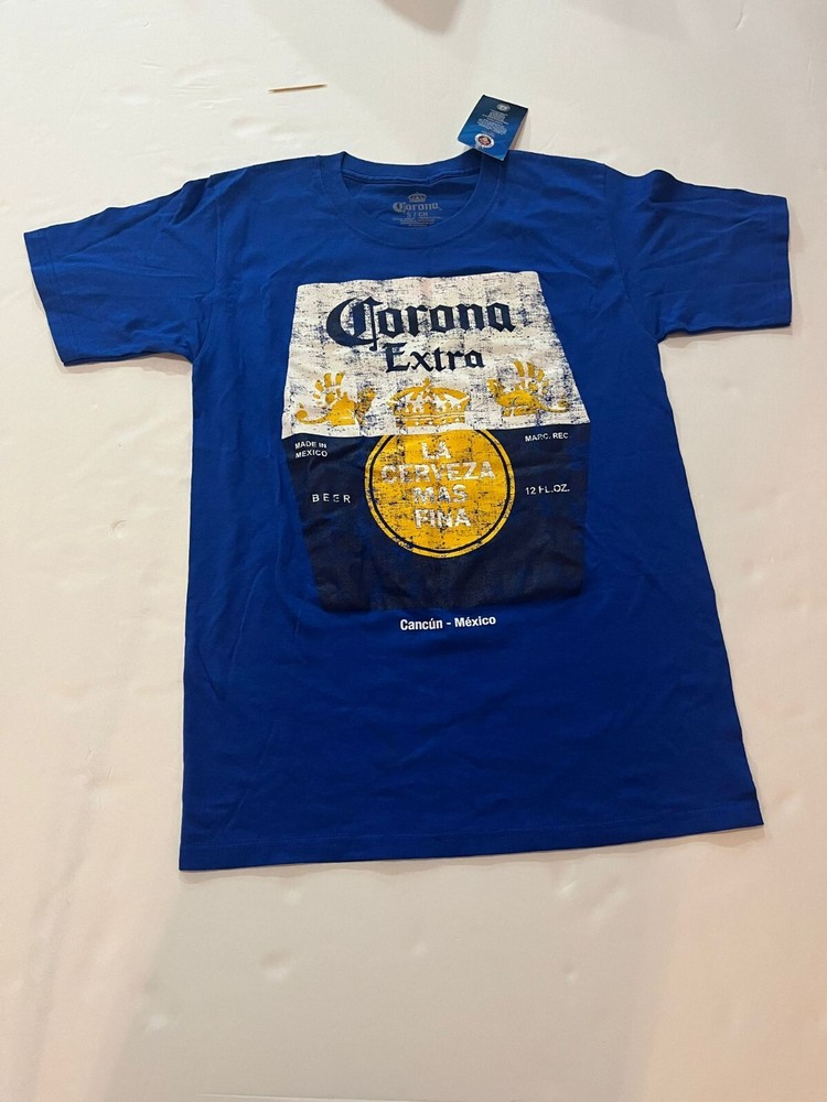 Corona Extra Blue Small  Graphic T-shirt Tee tshirt Logo - Free Shipping