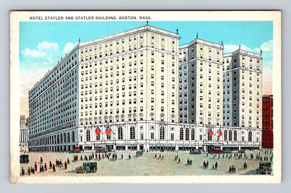 Boston MA-Massachusetts, Hotel Statler, Statler Building, Vintage Postcard