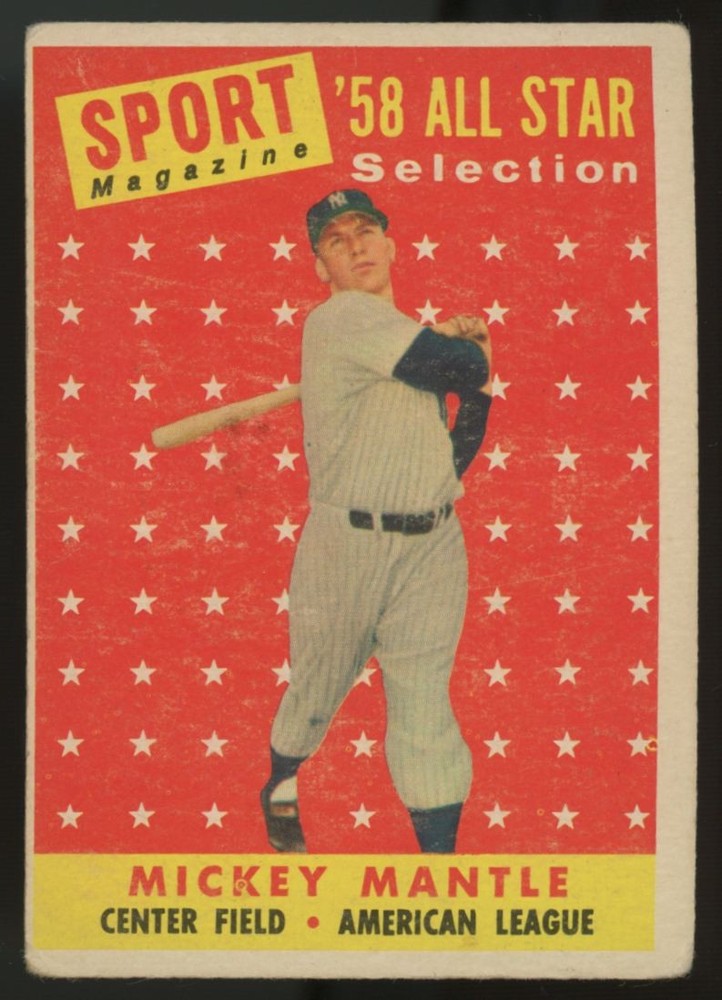 1958 Topps Mickey Mantle All-Star #487 VG 