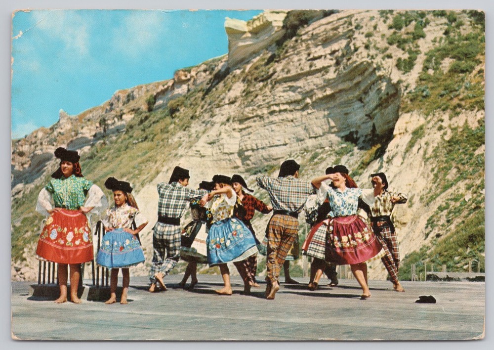 Nazare Portugal, Traditional Typical Dances, Vintage Postcard