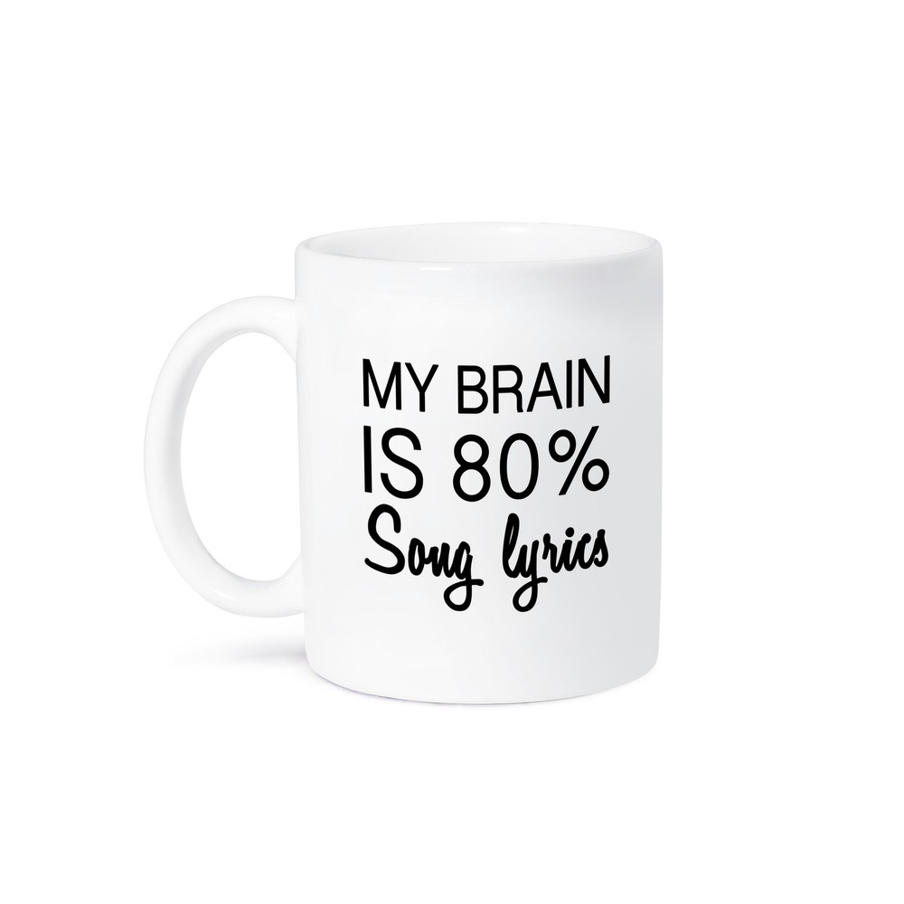 3dRose, MY BRAIN IS 80 PERCENT SONG LYRICS, Mug