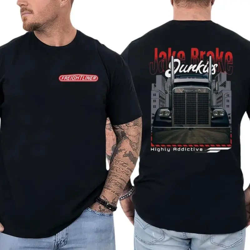 Big Rig Semi Truck City Street Graphic, Freightliner Jake Brake T-Shirt, Freight