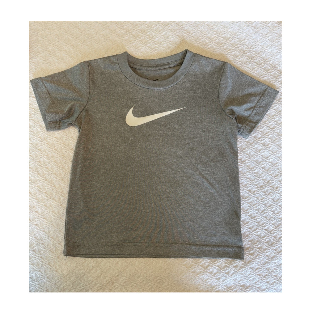 Nike 3T Gray Logo Short Sleeve Crew Neck T-Shirt Unisex Toddler
