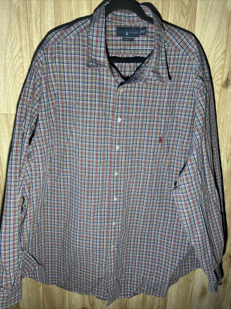 Polo Ralph Lauren Men’s 4XLT Multi Color Plaid Long Sleeve Button Down Shirt