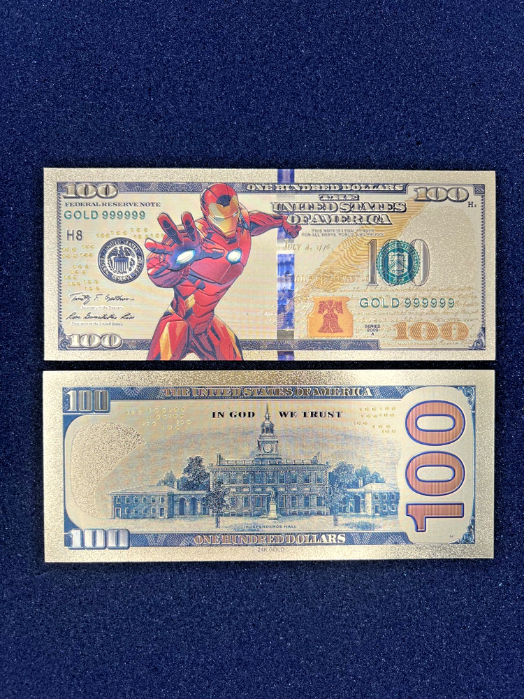 Iron Man - 24k Gold Foil Banknote - Super Hero Tv Show/Movie Character
