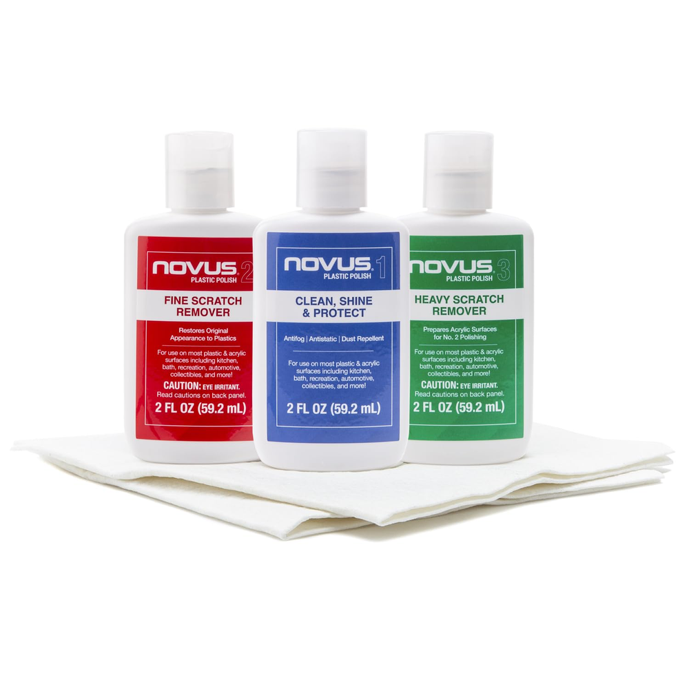 NOVUS-PK1-2 Plastic Clean & Shine Kit with Fine and Heavy Scratch Remover