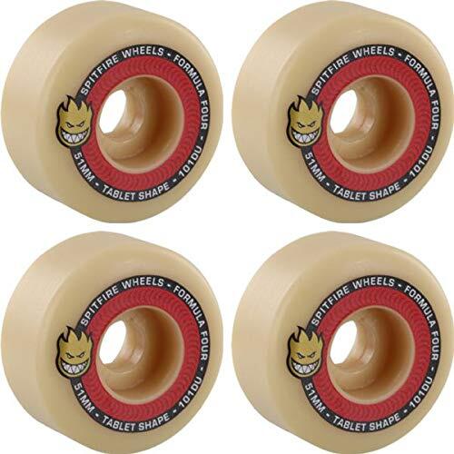 Spitfire Formula Four Tablets Natural Red Skate Wheels 51mm 101a Set of 4
