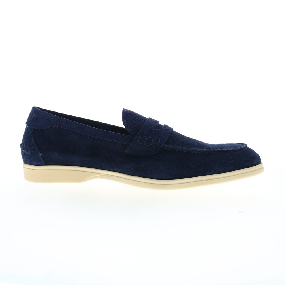 Di Bianco Procida Penny Cashmere 266 Mens Blue Loafers Slip On Shoes Size 9