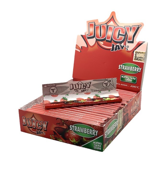 Juicy Jays Strawberry King Size Rolling Papers 24pk Display Box  