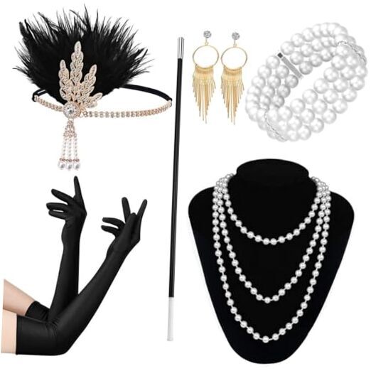 1920s Accessories for Women Flapper Accessories Set Roaring 20s Flapper