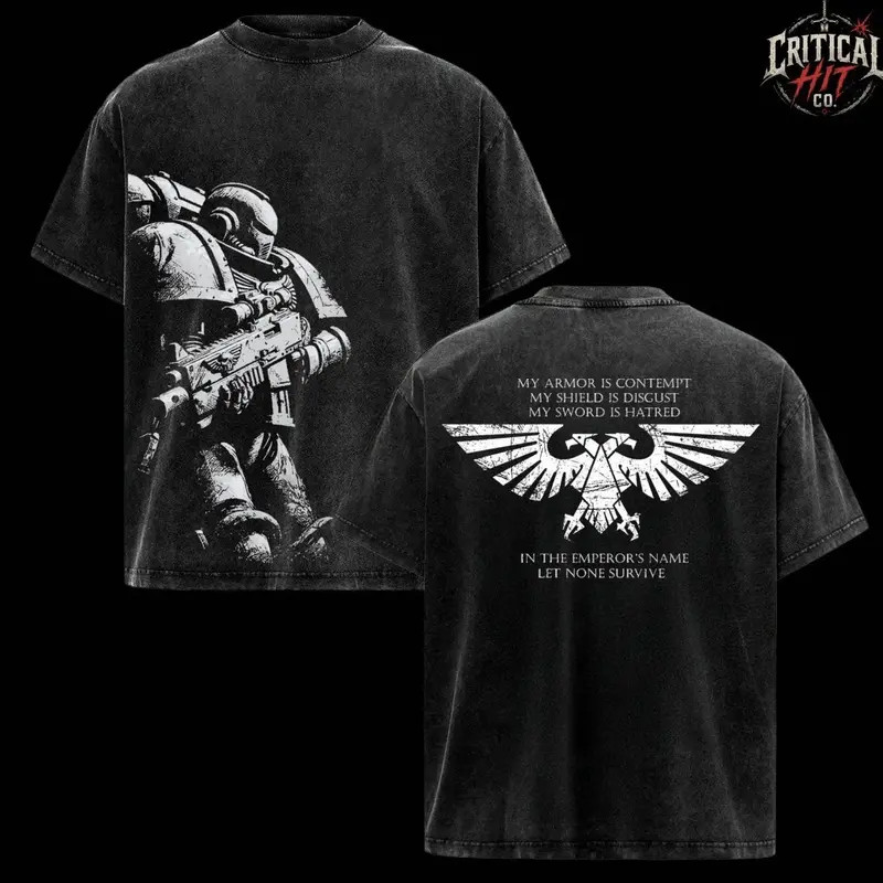 Space Marines Warhammer 40K Vintage T Shirt Retro Grimdark Gaming Unisex Tee