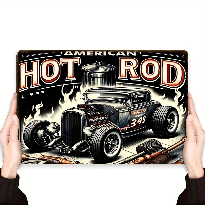 Room Vintage American Hot Rod Tin Metal Sign Wall Art Decor 8x12
