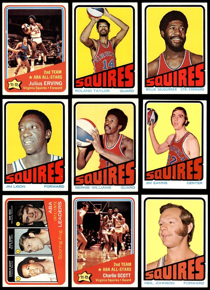 1972-73 Topps Virginia Squires Team Set 8 - NM/MT 6976369