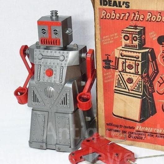 late model Robert the Robot 1950's robot with box USA #cb647a