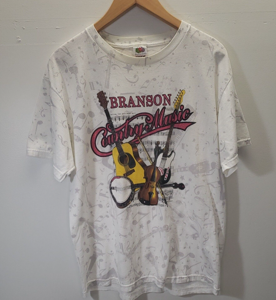 VTG 1994 Branson Missouri T-Shirt Mens LG Country Music All Over Print 50/50 EUC
