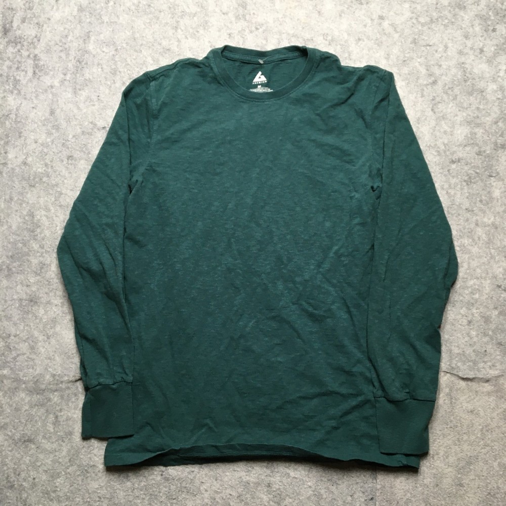 American Giant Premium Shirt Mens Medium M Green Long Sleeve Crewneck Made USA