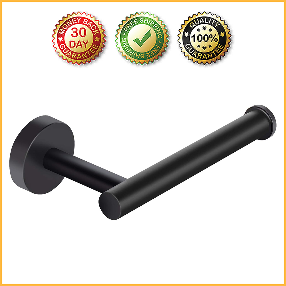 MATTE BLACK TOILET PAPER HOLDER Bathroom Wall Mounted Tissue Rack Dispenser NEW