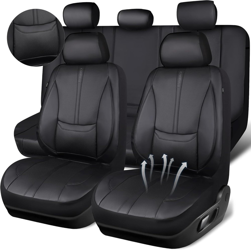 New Nappa Faux Leather Car Seat Covers Full Set for Mazda CX-5 2019–2024, Black