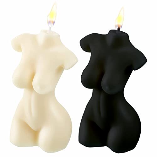 2-Pack Vanilla-Scented Torso Shaped Soy Wax Body Candles Large Size