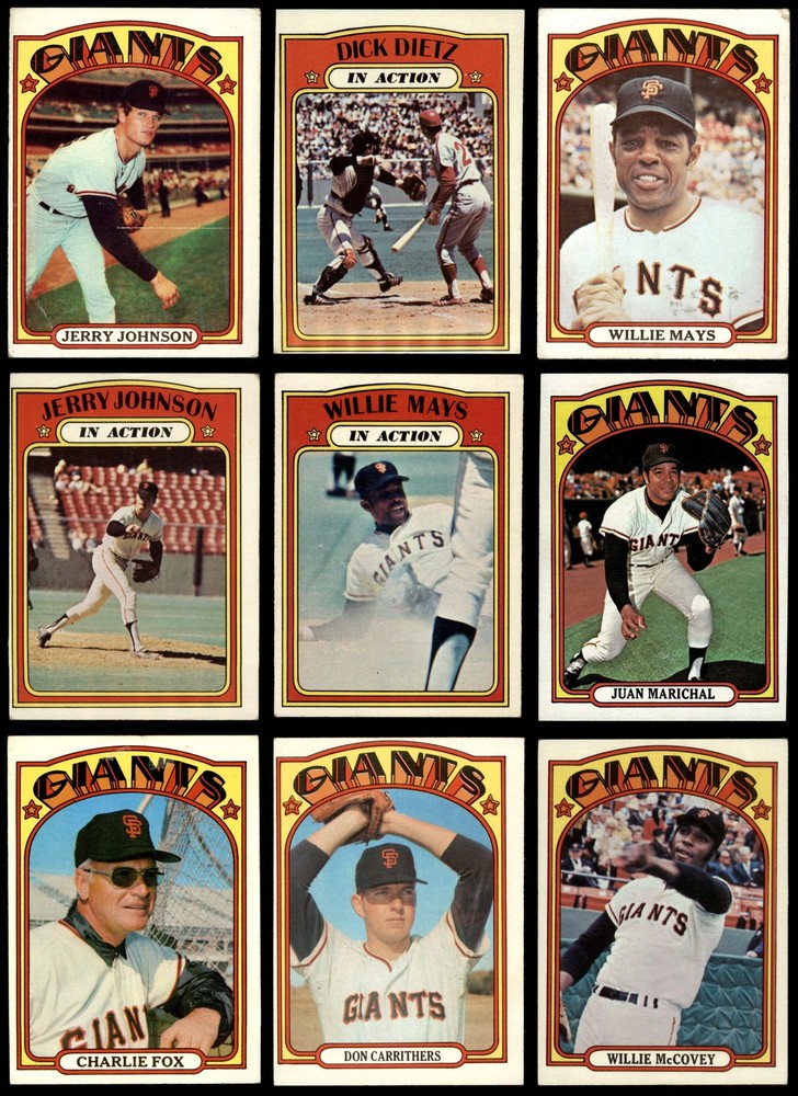 1972 Topps San Francisco Giants Near Team Set 3.5 - VG+ 7274677 (19 / 37 cards)