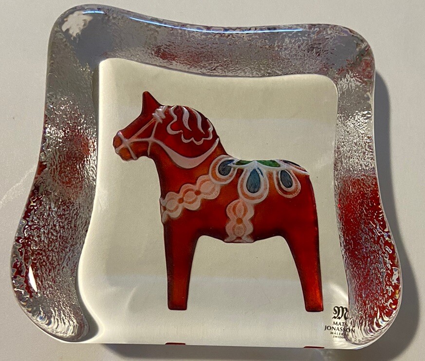 Mats Jonasson Crystal Sculpture Dalecarlia Horse Initialed JL Numbered 26124 NIB