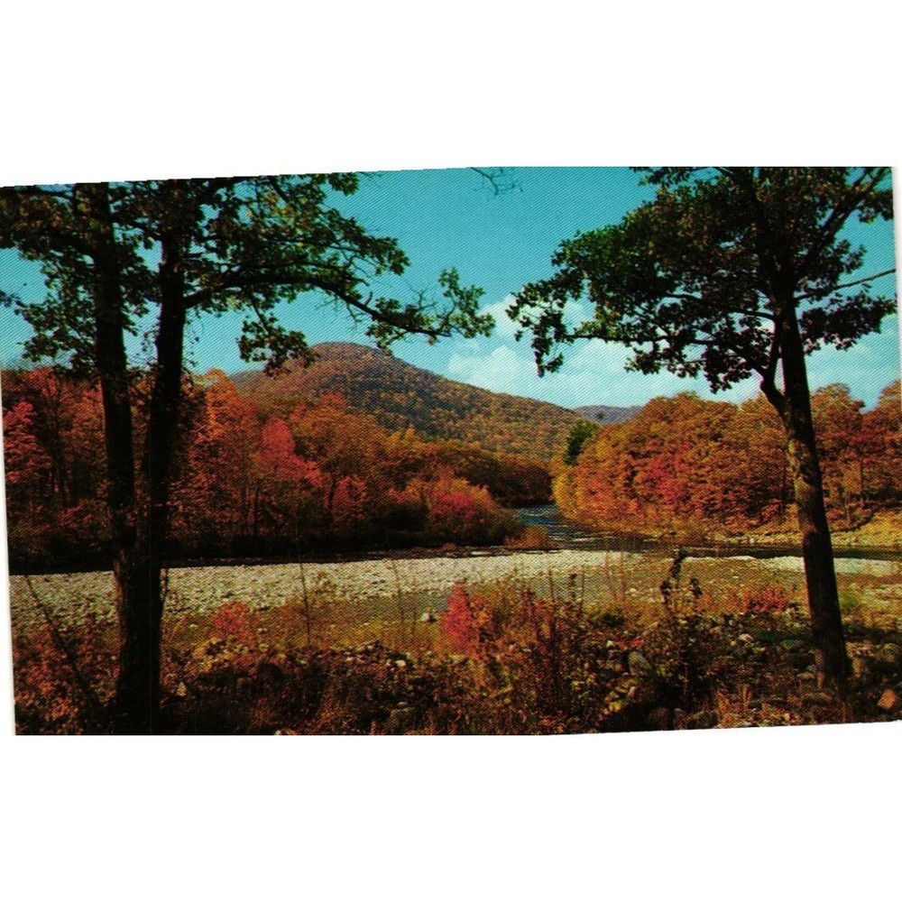 Vintage Mohawk Trail Postcard Indian Campground Cold Deerfield Rivers Mass FR-73