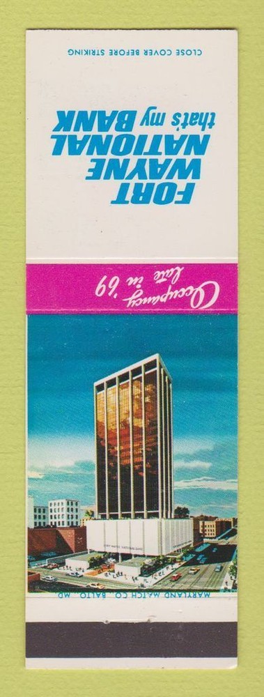 Matchbook Cover - Fort Wayne National Bank IN