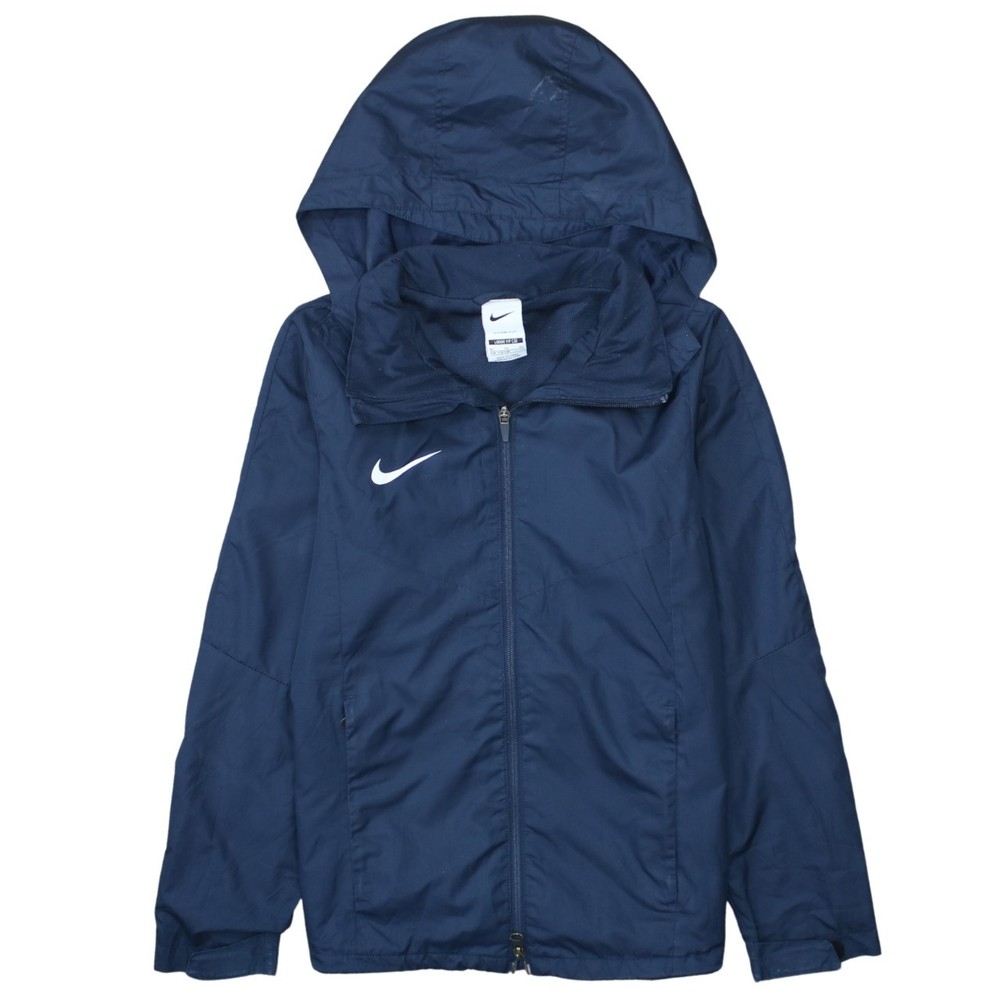 Nike Mens Windbreaker Jacket Navy Blue Hooded Full Zip Nylon Logo Running XL