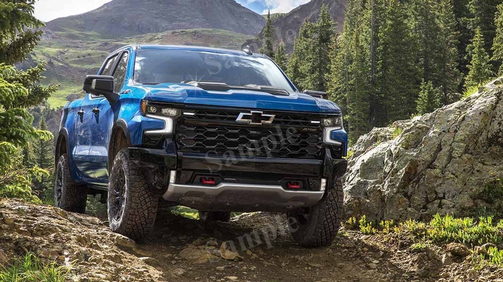 Chevrolet Silverado ZR2 2022 Blue Wall Decor Print Photo Poster