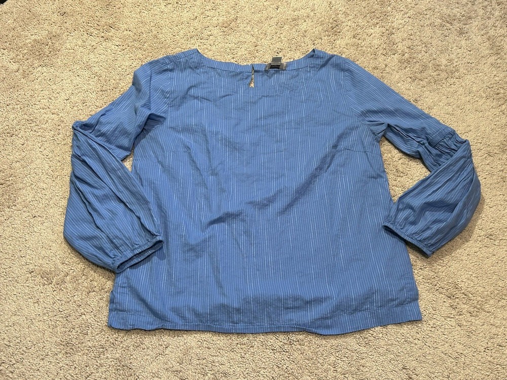 Loft Womens Shirt Size Medium Multicolor Striped Classic Dressy Lightweight