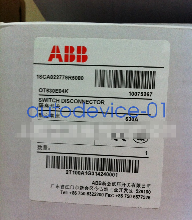 1PCS NEW ABB OT630E04K 1SCA022779R5080 SWITCH DISCONNECTOR 4P 630A DHL/FedEx
