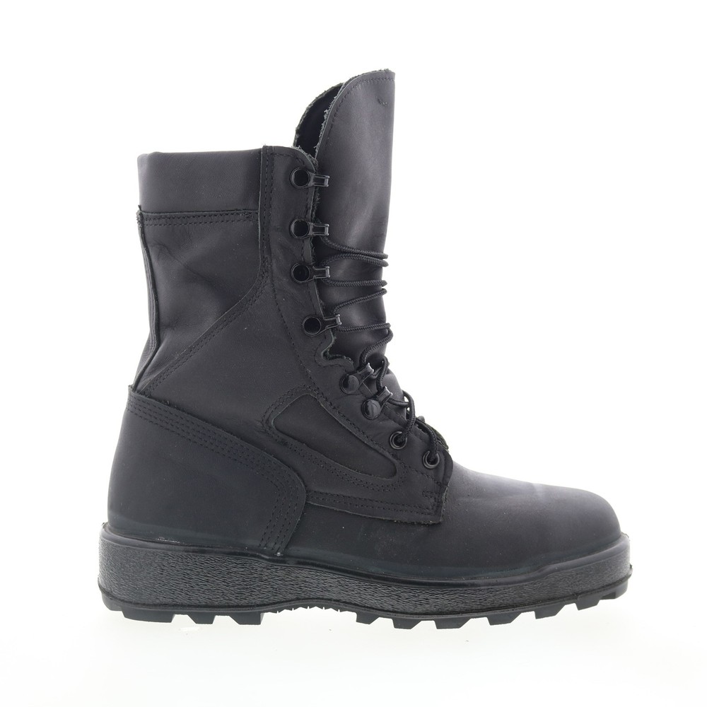 McRae USA Made Black Leather Tactical Boots with Steel Toe