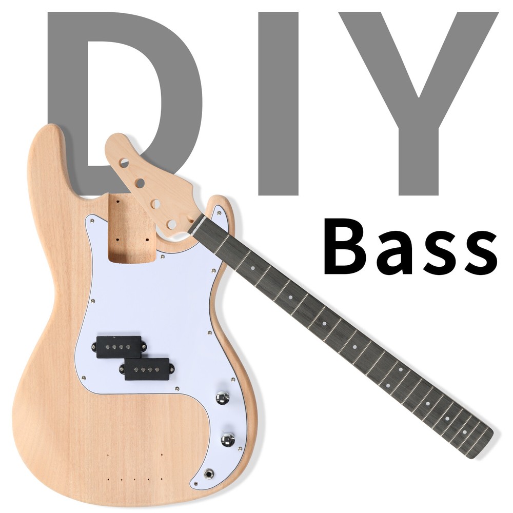 DIY 4 String GP Single-Single Pickup Electric Bass Guitar Set With Accessories