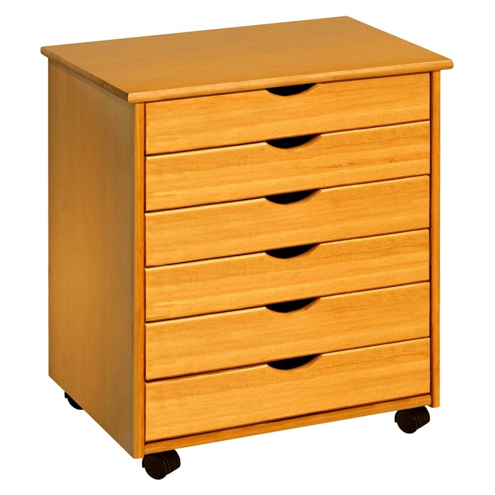 Original Roll Cart with Solid Wood and 6 Extra Wide Drawers for Medium Storage