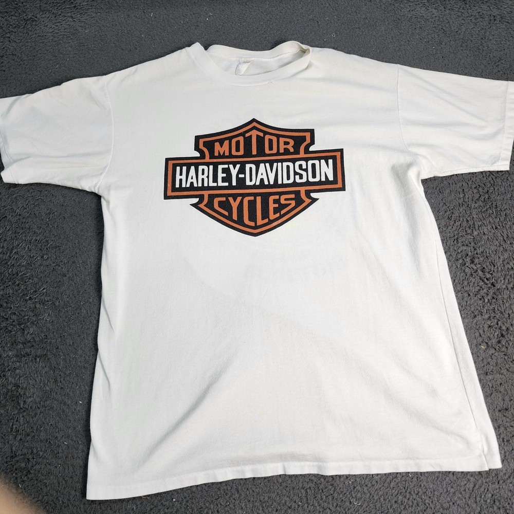 Vintage Harley Davidson Shirt Mens Large White Australia ACME Moto 90s