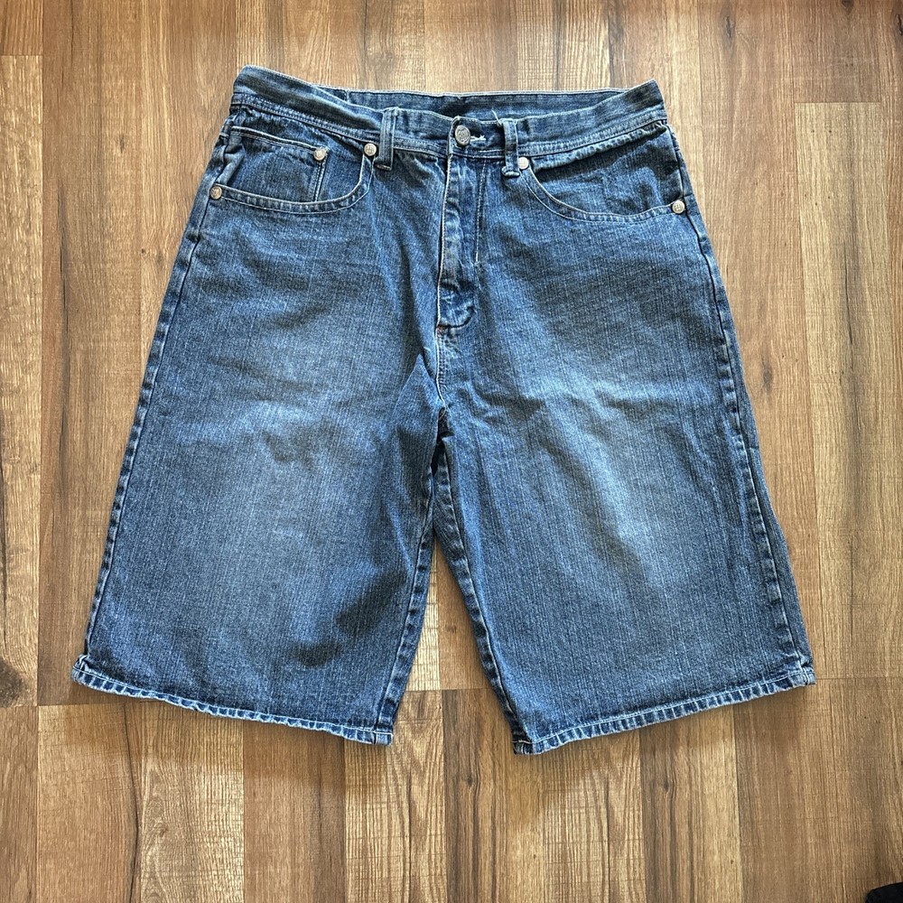 Vintage Makaveli Jean Shorts Mens Size 36 Tupac Hip Hop Loose Baggy 90s Jorts