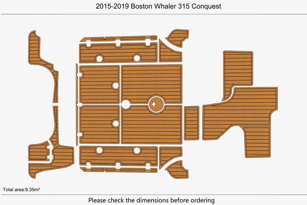2018 Boston Whaler 315 Conquest Swim Platform Cockpit EVA Foam Teak Deck Floor