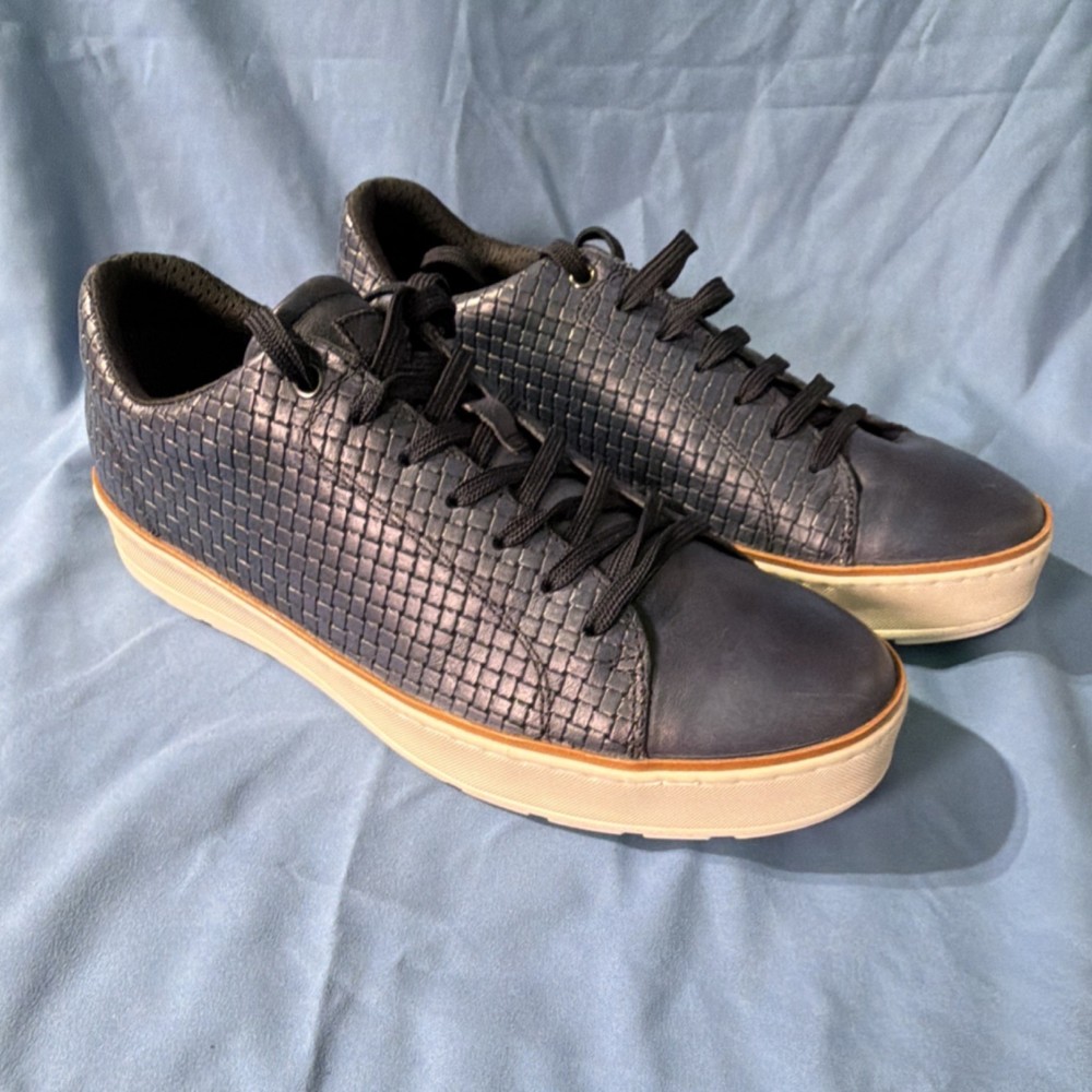 Geox U Ariam C Navy Woven Leather Sneakers Men's US 11 EU 44 UK 10