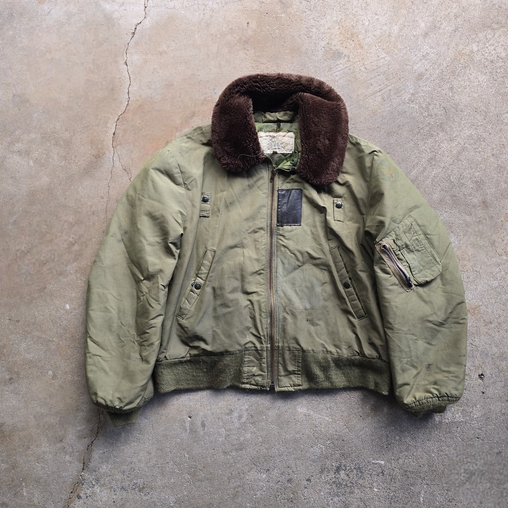 Vtg S Army Air Force Type B-1 Green Jacket L Camo Quilted Lined USAF Spiewak