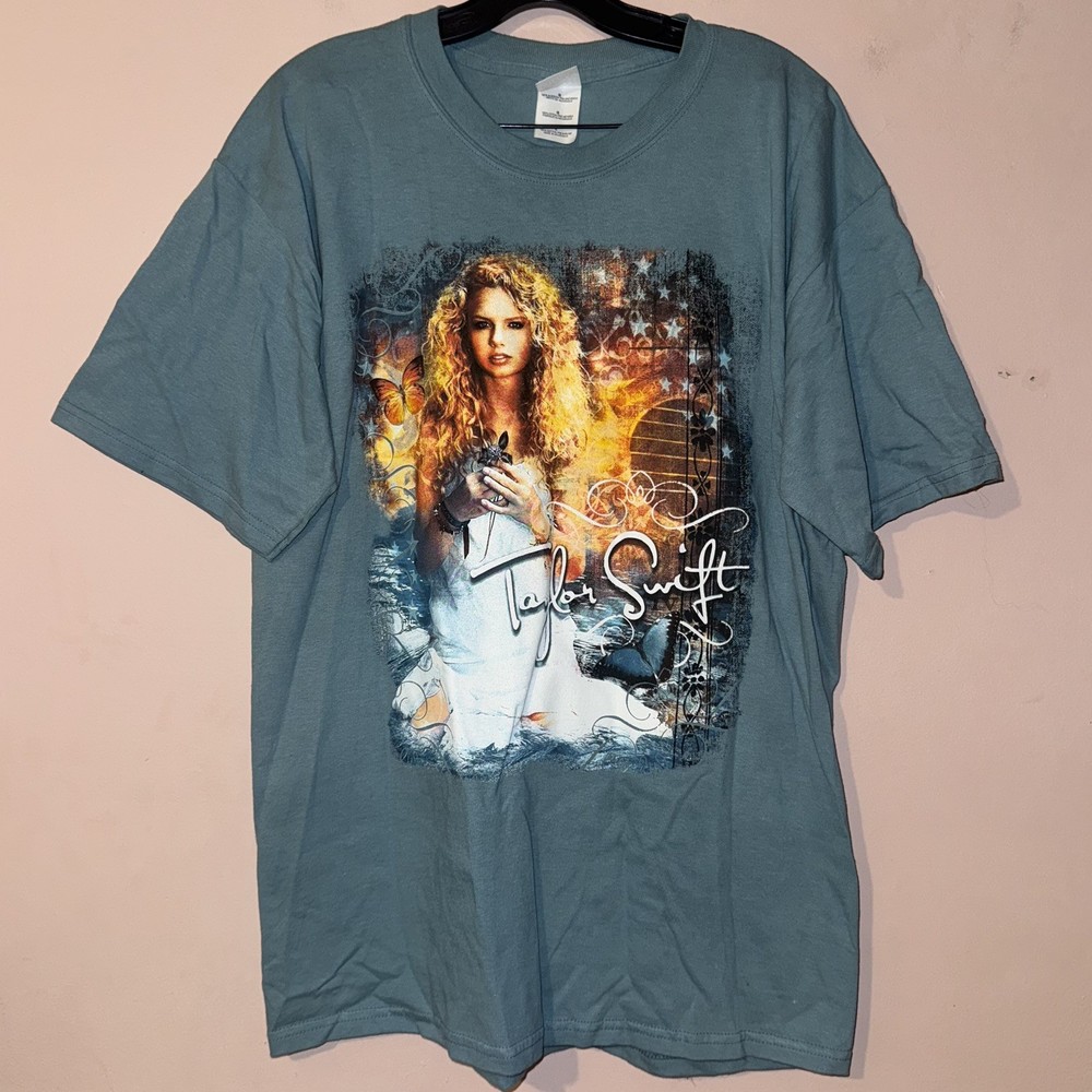 Vintage Taylor Swift 'Debut' Album 2007 1st Tour RARE Double Sided T-Shirt (L)