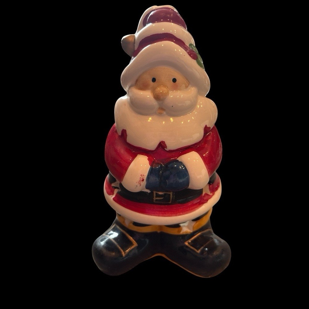 Santa Claus Ceramic Tea Light Votive Christmas Candle Holder